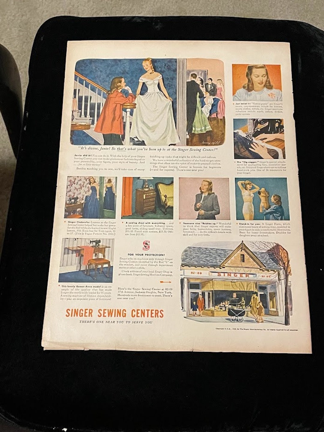 1967 Singer Sewing Center Print Ad Etsy