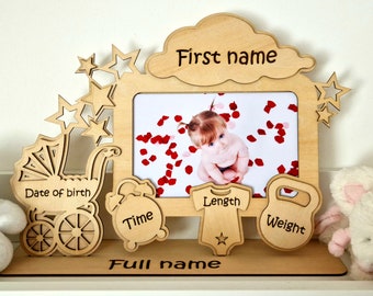 Customizable birth photo frame