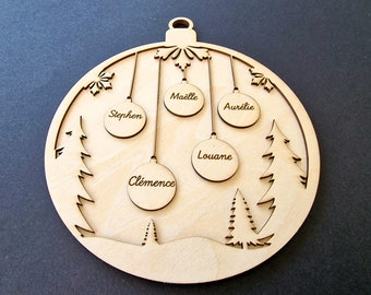 Personalized “family” Christmas bauble