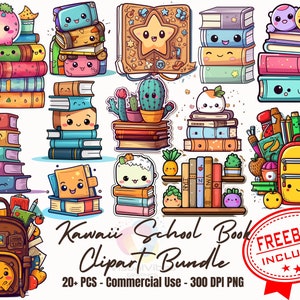 20+ kawaii styles back to school clipart bundle kawaii stickers teacher resources stickers kawaii clipart school stickers