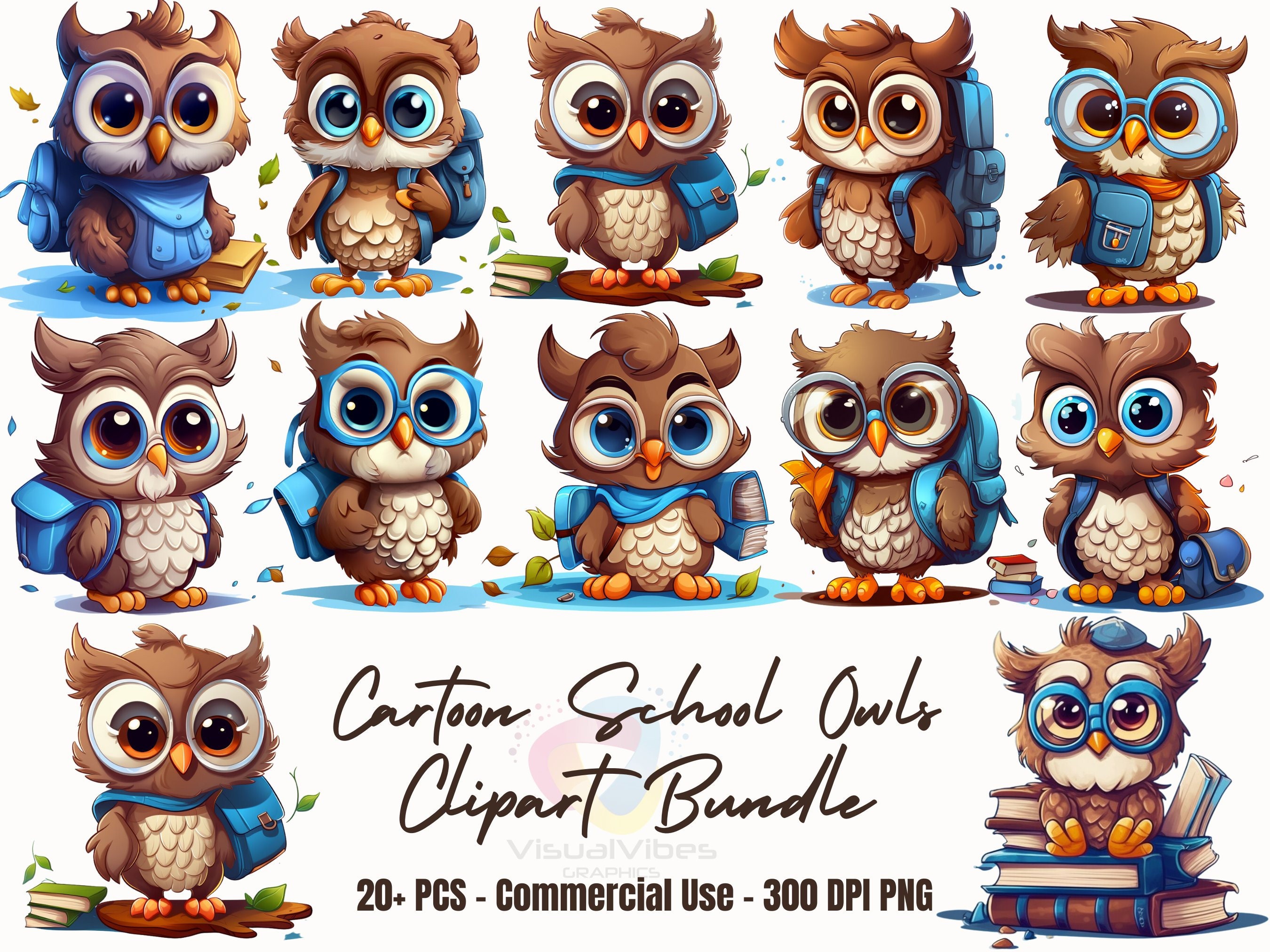 20+ Cute baby boy owl clipart | boy owl | sticker | PNG | commercial use | transparent background |