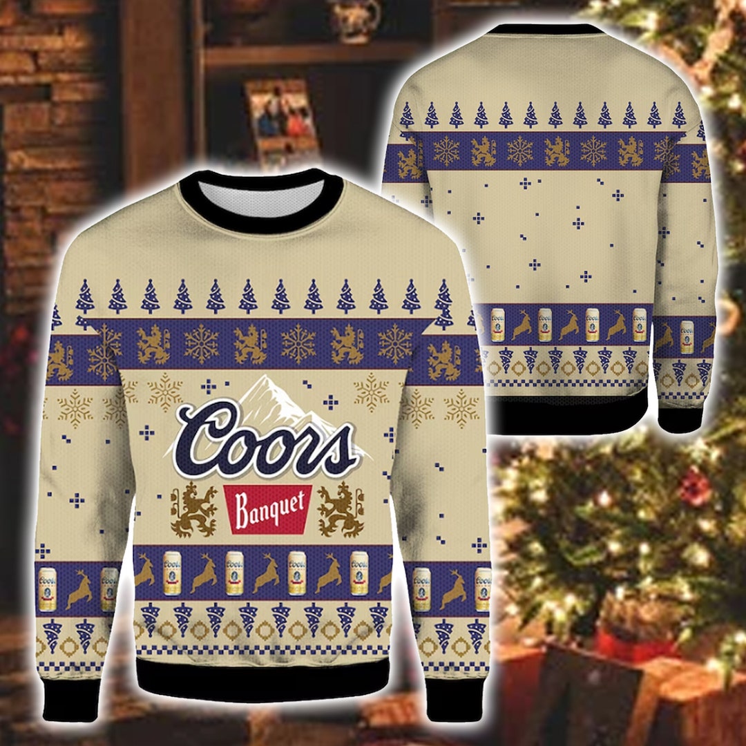 Coors Banquet Beer Christmas Ugly Sweater Sweatshirt Funny Etsy