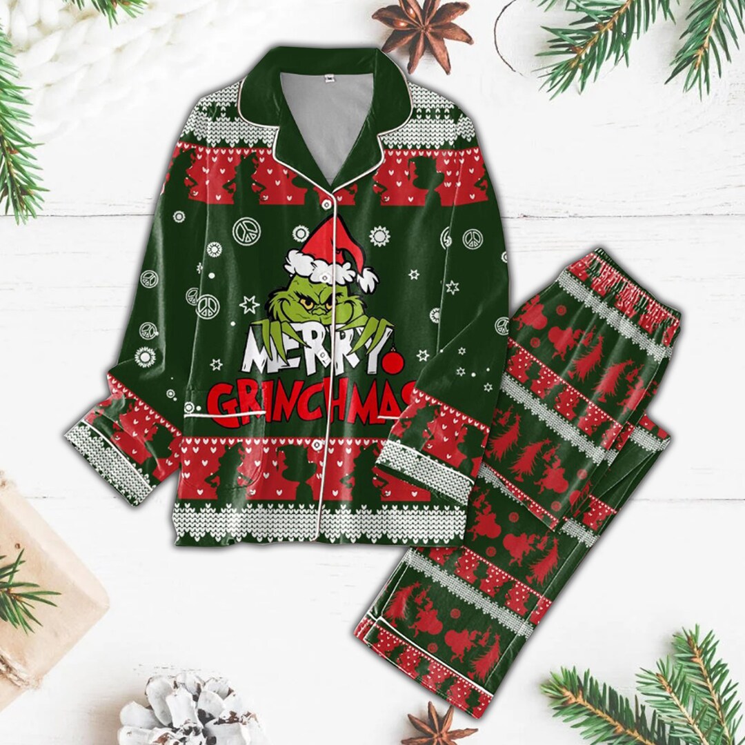 Christmas Grinch Women Pajamas Grinch Lover Family Pajamas Etsy