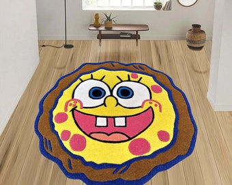 Tappeto di lusso per bambini di forma rotonda trapuntato a mano, tappeto rotondo in lana, tappeto rotondo Smile Face, tappeto morbido, tappeto personalizzato, 3x3,4x4,5x5,6x6,7x7 e tutte le dimensioni