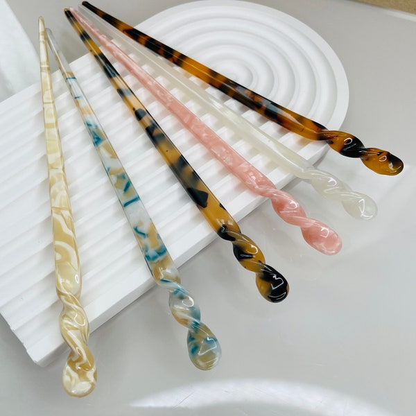 Marble hair pin | Hair Accessories For Women & Girls | Resin hair stick| Long hair sticks | cute hair pin | Modern hair bun holder | Gift