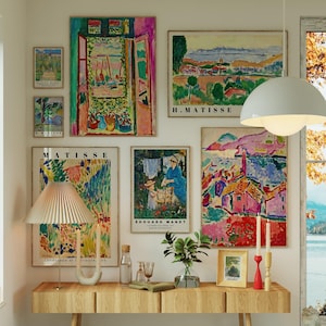 Exhibition Gallery Wall Set Of 8, Matisse Print, Monet Wall Art, Manet Aesthetic Print, Maximalist Decor, Vintage Mid Century Wall Art