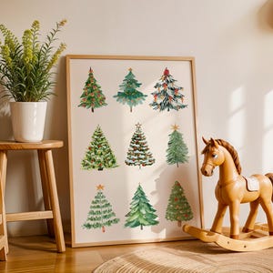 Set of 25 Christmas Wall Art Prints, Trendy Holiday Wall Decor, Colorful Xmas Art, Vintage Winter Print, Digital Download