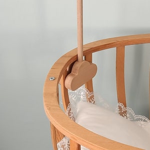 Baby Crib Mobile Hanger Set, Baby Mobile Crib Holder para Nursery, Baby Crib Mobile Arm Made of Natural Wood, Natural Baby Gift, imagen 4