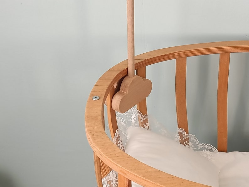 Baby Crib Mobile Hanger Set, Baby Mobile Crib Holder para Nursery, Baby Crib Mobile Arm Made of Natural Wood, Natural Baby Gift, imagen 4
