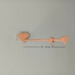 Heart Themed Wall Hanger Mobile Set, Adjustable Mobile Holder, Baby Shower, Natural Baby Gift
