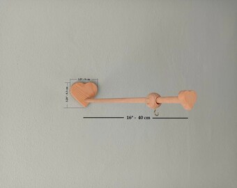 Heart Mobile Hanger: Beech Wood Adjustable Baby Shower Gift