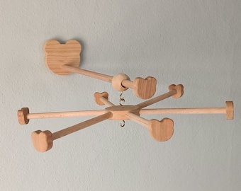 Adjustable Bear Mobile Holder: Wall Mount Crib Arm Set