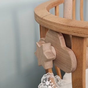Natural Wood Baby Crib Mobile Arm: Universal Fit, Tool-Free Install