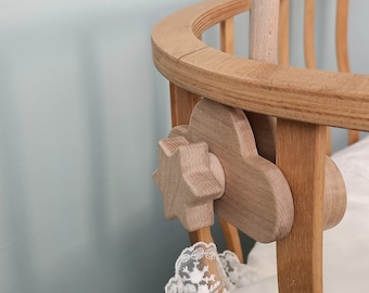 Natural Wood Baby Crib Mobile Arm: Universal Fit, Tool-Free Install
