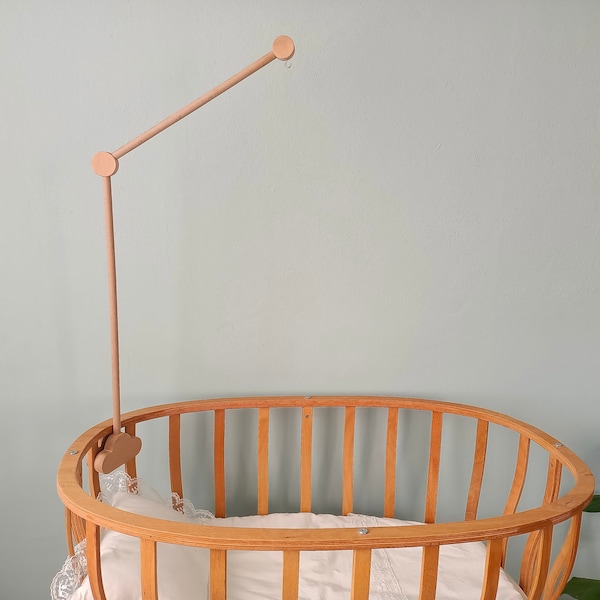 Wooden Baby Crib Mobile Arm Stand Hanger for Nursery, Baby Mobile Arm Made of Natural Wood, Crib Mobile Holder, Natural Baby Gift