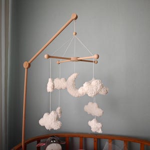 Boucle Baby Mobile: Celestial Moon, Cloud & Star Nursery Decor image 14