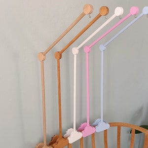 Baby Crib Mobile Hanger Set, Baby Mobile Crib Holder para Nursery, Baby Crib Mobile Arm Made of Natural Wood, Natural Baby Gift, imagen 5
