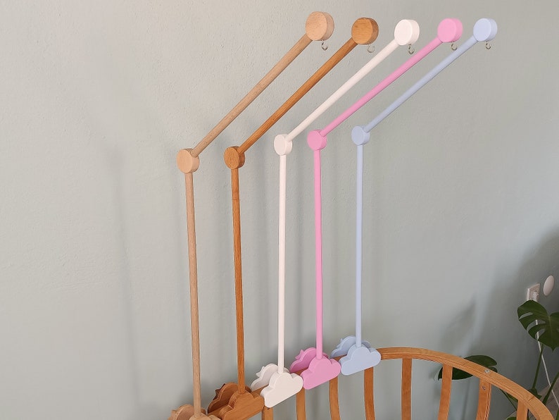 Baby Crib Mobile Hanger Set, Baby Mobile Crib Holder para Nursery, Baby Crib Mobile Arm Made of Natural Wood, Natural Baby Gift, imagen 5