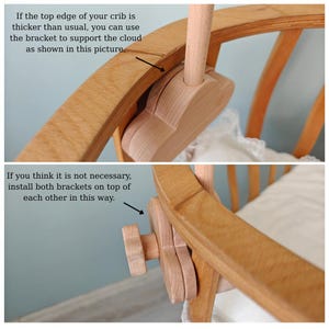 Natural Wood Baby Crib Mobile Hanger Arm: Universal Fit image 5