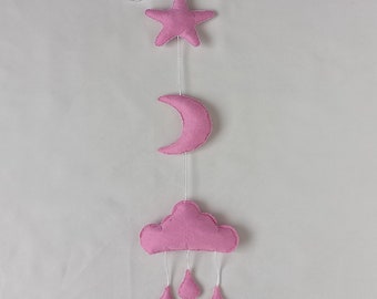 Neutral Baby Shower Gift,  Felt Mobile Pattern, Felt Baby Mobile