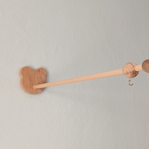 Natural Baby Mobile Arm, Adjustable Wall Mounted Wooden Mobile Crib Arm, Wall Hangin Decor, 100% Natural Wood Hanger, Natural Baby Gift