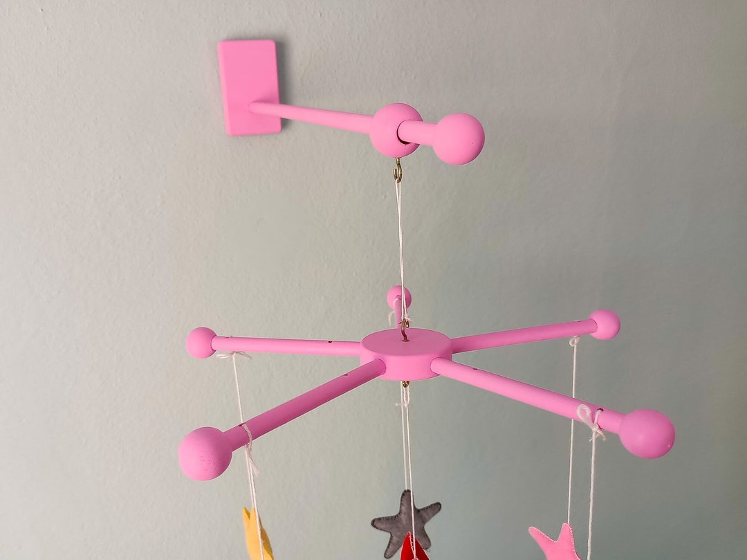 Support Mobile Pour Lit Bébé - Bras Articulé De 61 Cm - Fixation Sans Vis Ni Perçage - Pour Accrocher Mobiles Et Jouets