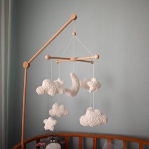Natural Wood Baby Crib Mobile Hanger Arm: Universal Fit image 2