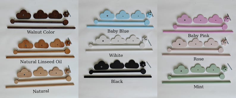 Natural Wood Baby Crib Mobile Hanger Arm: Universal Fit image 11