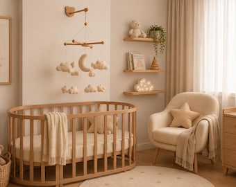 Adjustable Wooden Baby Mobile Arm: Wall Hanging Decor