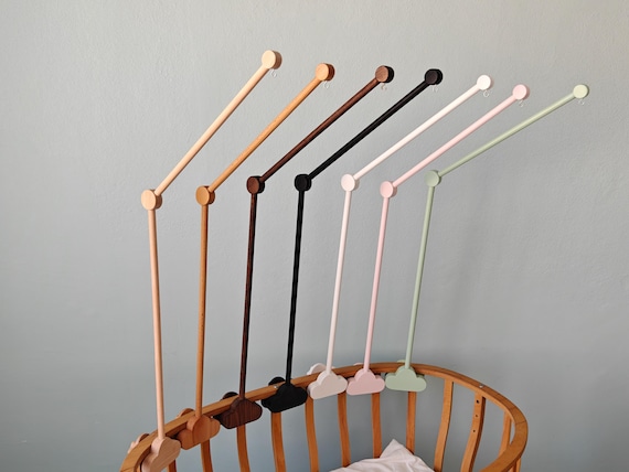 Natural Wood Baby Crib Mobile Hanger Arm: Universal Fit