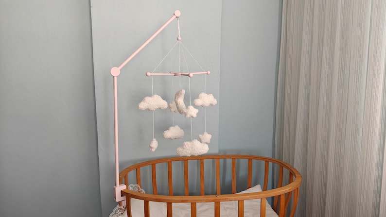 Wooden Mobile Hanger for Crib or Changing Table Rose