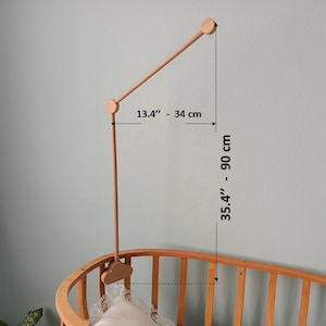 Natural Wood Baby Crib Mobile Arm: Universal Fit, Tool-Free