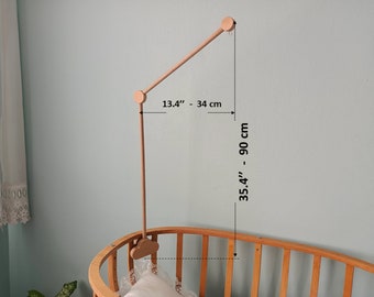 Natural Wood Baby Crib Mobile Arm: Universal Fit, Tool-Free