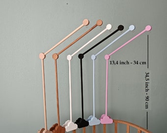 Babywieg mobiele hanger, babywieg mobiele arm gemaakt van natuurlijk hout, baby mobiele wieghouder voor kinderdagverblijf, natuurlijk babycadeau,