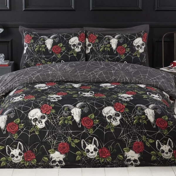 Duvet Set  SKULLS & ROSES  In King Size Double and Single