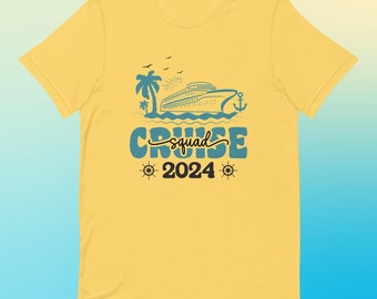 Cruise Squad 2024 Group T-shirt - Leuk tropisch uitje grafisch T-shirt, unisex en comfortabele pasvorm