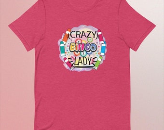 Funky Crazy Bingo Lady T-Shirt - Vibrant Cotton Comfort