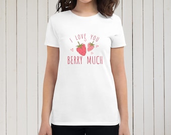Love Berry Valentine Damen Kurzarm T-Shirt