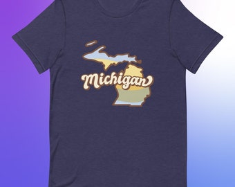 T-shirt met grafische kaart Michigan – uniseks T-shirt Bella+canvas