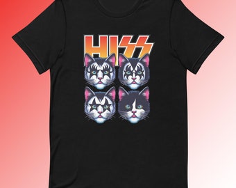 Rock Band Katzen T-Shirt - Gekämmte Baumwolle, Classic Rock Style