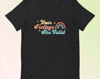 Affirmation Rainbow Tee - Soft Lightweight Stretchy Cotton T-Shirt, Comfortable & Flattering for All, Unisex Sizing