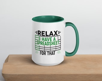 Relax, ik heb een spreadsheet voor die mok met kleur erin