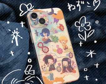 Anime iphone case,cute gift for anime boy or girl,shockproof phone case for iphone 11,12,13,14,15,16pro,promax,Laser phone case for him/her