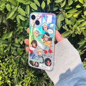 アニメ iPhone ケース、アニメの男の子や女の子へのかわいいギフト、iPhone 11、12、13、14、15、16pro、promax 用耐衝撃電話ケース、彼/彼女のためのレーザー電話ケース