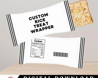 Custom Rice Krispies Wrapper – Personalized Party Favor – Any Theme