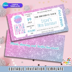 Eras Ticket einladen, Surprise Music Ticket Stub, Geburtstag einladen, Konzertandenken-Erinnerungsstücke und Geburtstagsgeschenk, in meiner Geburtstags-Ära