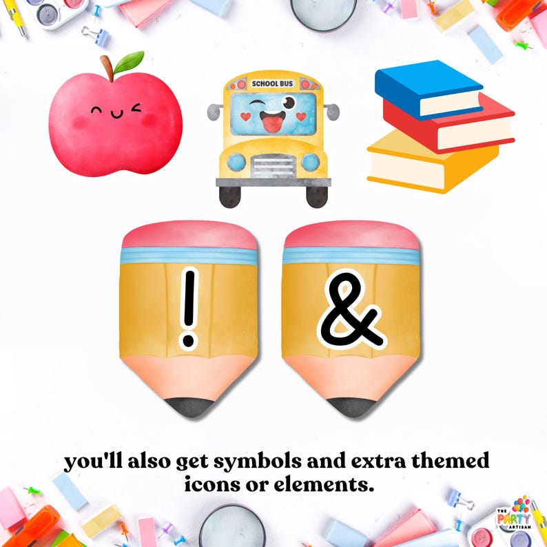 School Theme Printable Banner, First Day of School, Welcome Back to ...