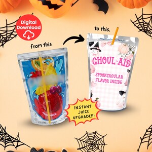 Printable Halloween Juice Box Labels, Editable Drink Wrappers, Capri Sun Covers, Spooky Kids Party Favors, Instant Download