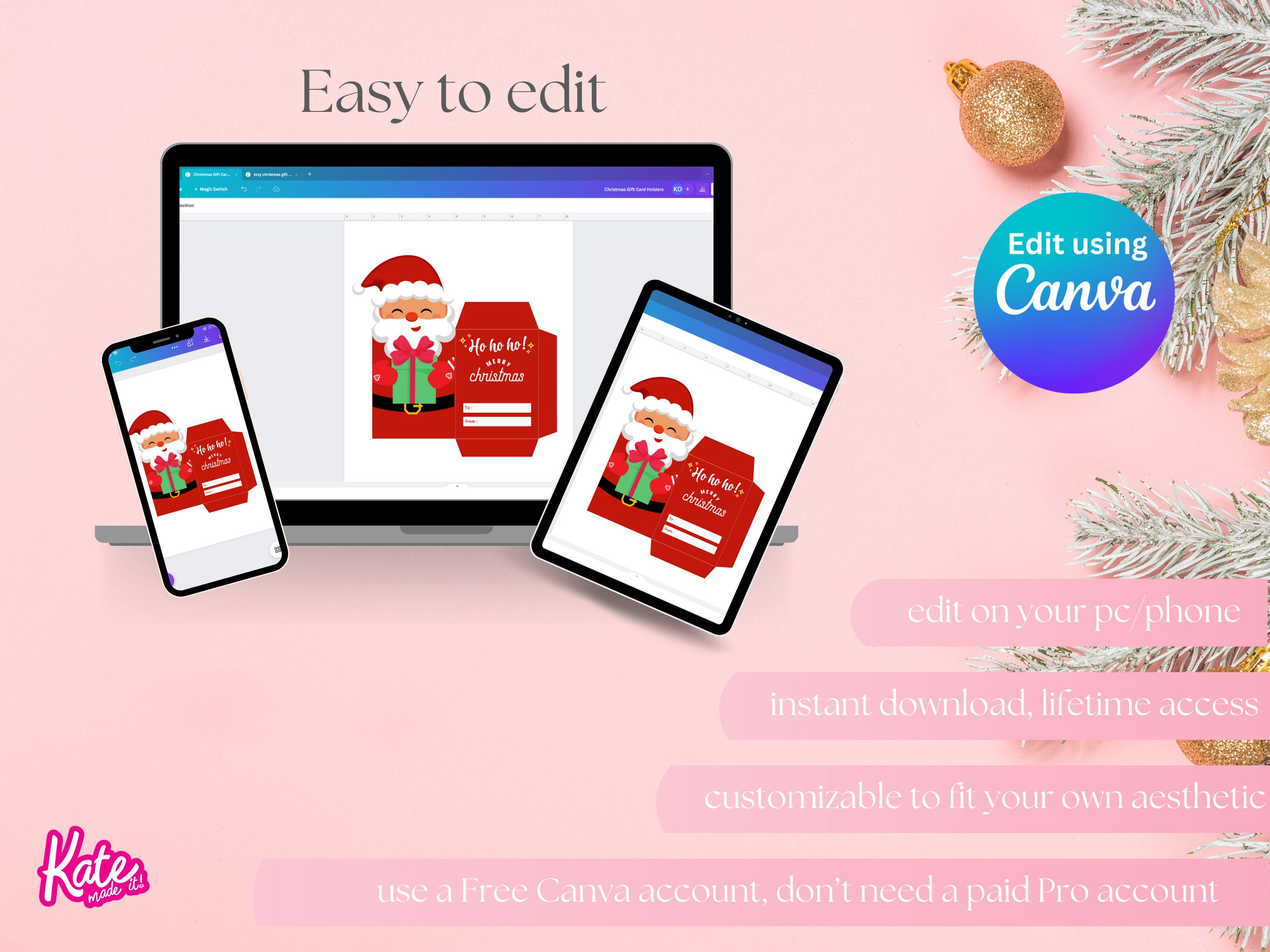 Canva Editable Christmas Money Envelope Christmas Templates Canva