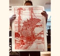 Handgemaakte Godzilla-linosnede: Japanse filmmonsterkunstposter (grote DIN A2) product logo